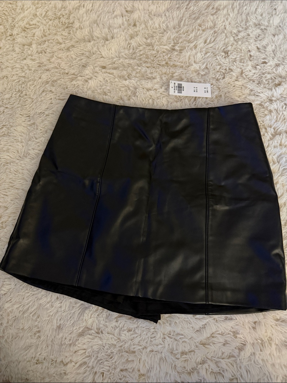 Abercrombie & Fitch Black Faux Leather Mini Skort